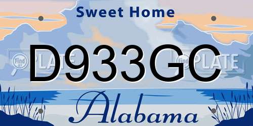 D933GC Alabama License Plate