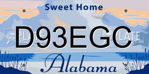 D93EGC Alabama License Plate