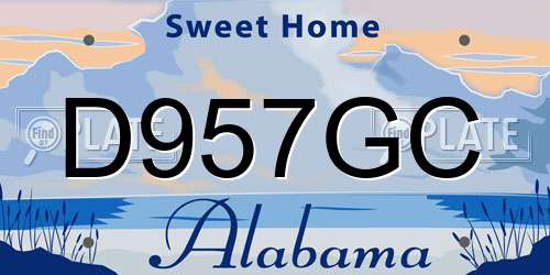 D957GC Alabama License Plate