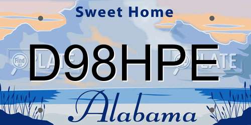 D98HPE Alabama License Plate