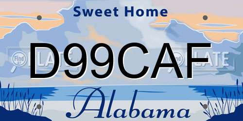 D99CAF Alabama License Plate