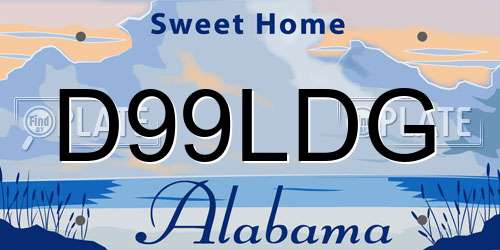 D99LDG Alabama License Plate