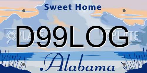 D99LOG Alabama License Plate
