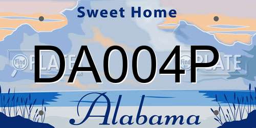 DA004P Alabama License Plate