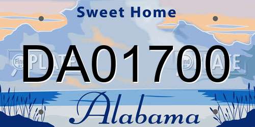 DA01700 Alabama License Plate