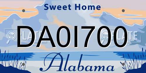 DA0I700 Alabama License Plate