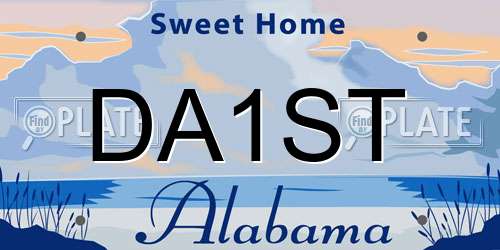 DA1ST Alabama License Plate