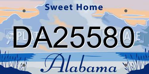 DA25580 Alabama License Plate