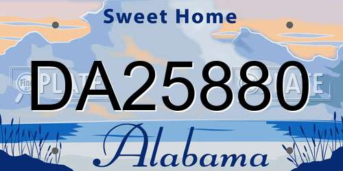 DA25880 Alabama License Plate