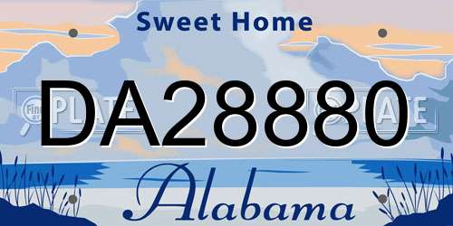 DA28880 Alabama License Plate