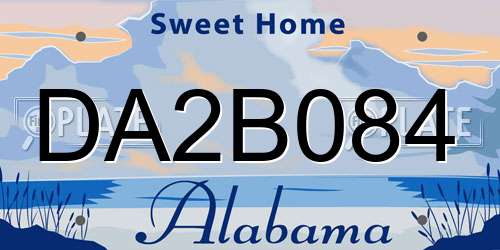 DA2B084 Alabama License Plate