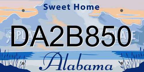DA2B850 Alabama License Plate