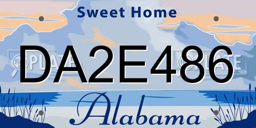 DA2E486 Alabama License Plate