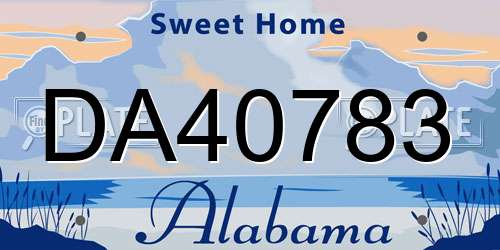 DA40783 Alabama License Plate