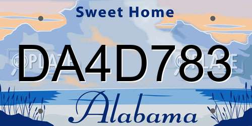 DA4D783 Alabama License Plate