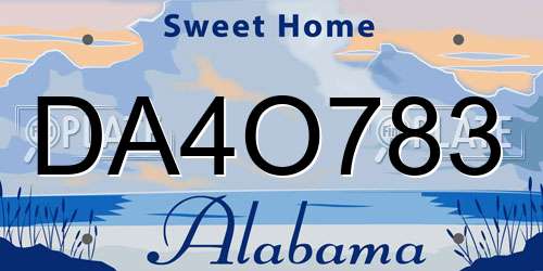 DA4O783 Alabama License Plate