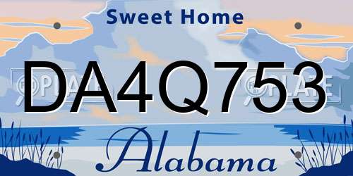 DA4Q753 Alabama License Plate