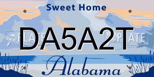 DA5A2T Alabama License Plate