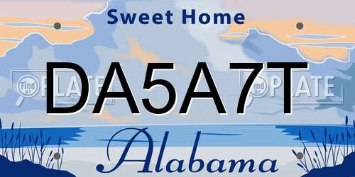 DA5A7T Alabama License Plate
