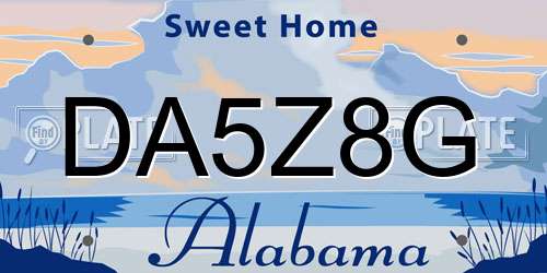 DA5Z8G Alabama License Plate