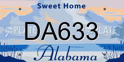 DA633 Alabama License Plate