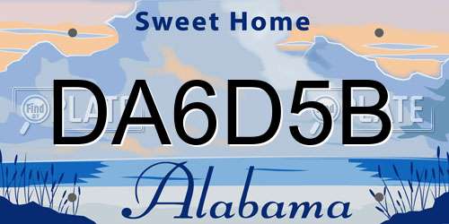 DA6D5B Alabama License Plate