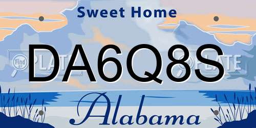 DA6Q8S Alabama License Plate