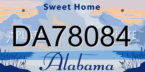 DA78084 Alabama License Plate