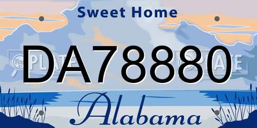 DA78880 Alabama License Plate