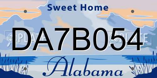 DA7B054 Alabama License Plate