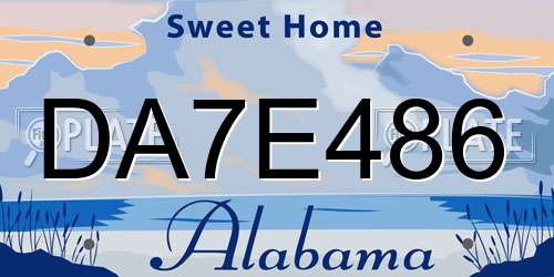 DA7E486 Alabama License Plate