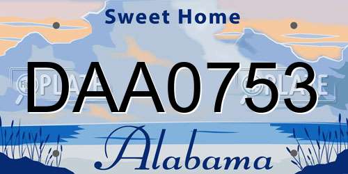 DAA0753 Alabama License Plate