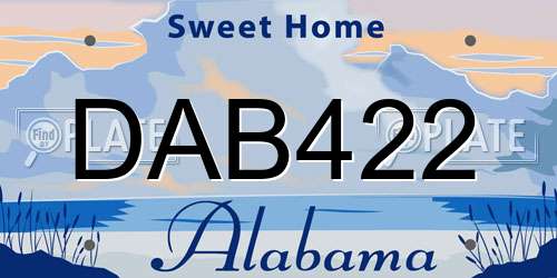 DAB422 Alabama License Plate