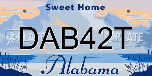 DAB42T Alabama License Plate