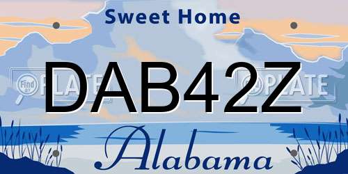 DAB42Z Alabama License Plate