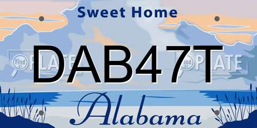 DAB47T Alabama License Plate