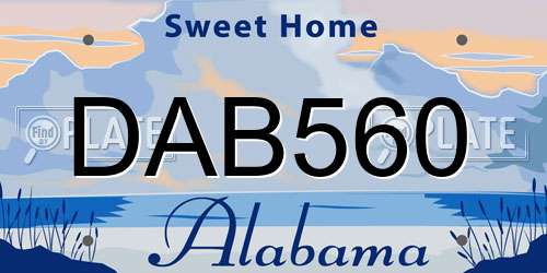 DAB560 Alabama License Plate