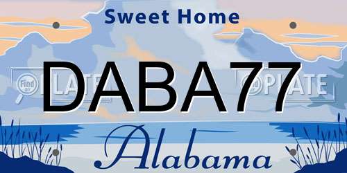DABA77 Alabama License Plate