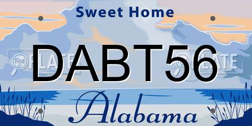 DABT56 Alabama License Plate