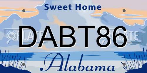 DABT86 Alabama License Plate