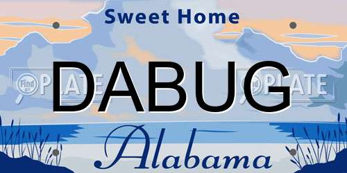 DABUG Alabama License Plate