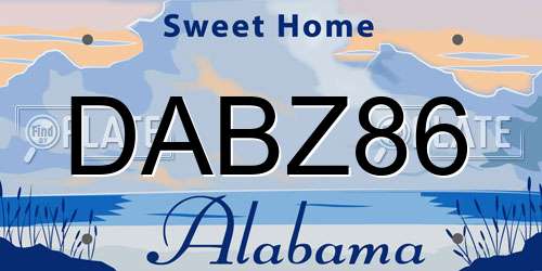 DABZ86 Alabama License Plate