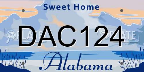 DAC124 Alabama License Plate
