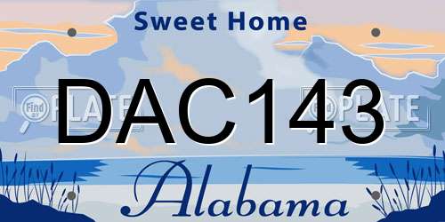 DAC143 Alabama License Plate
