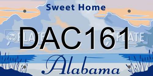 DAC161 Alabama License Plate