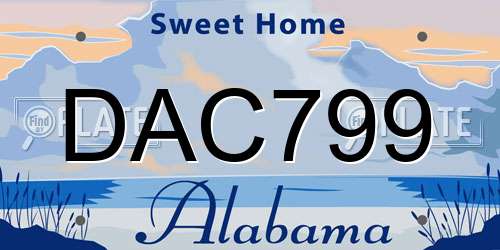 DAC799 Alabama License Plate