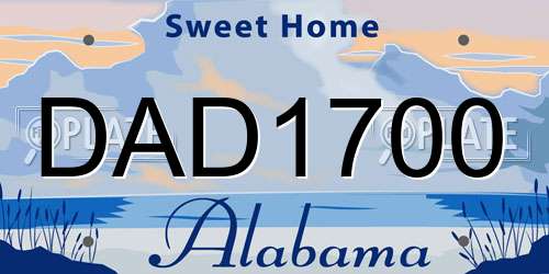 DAD1700 Alabama License Plate