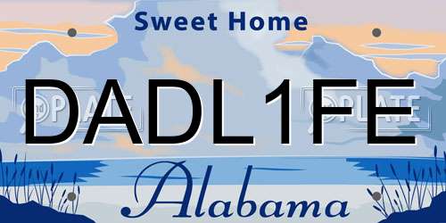 DADL1FE Alabama License Plate