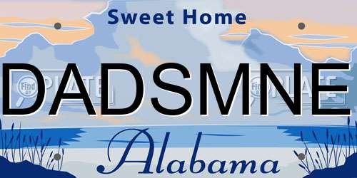DADSMNE Alabama License Plate