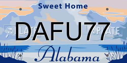 DAFU77 Alabama License Plate